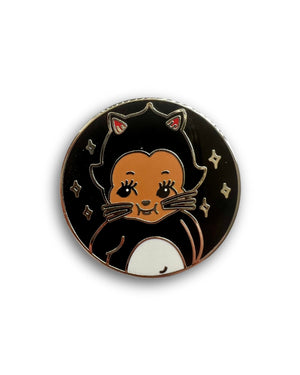 Black Cat Kewpie Enamel Pin