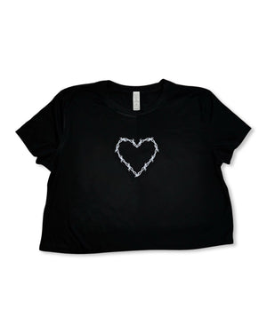 Barbed Wire Heart Graphic Crop Top