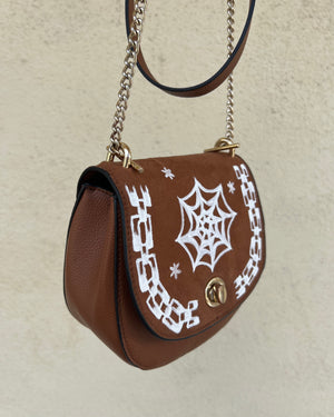 Upcycled Spiderweb and Chains Crossbody Purse 1 of 1