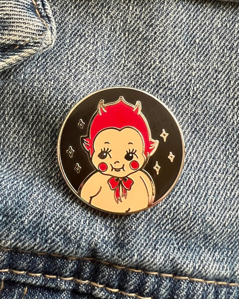 Load image into Gallery viewer, Devil Kewpie Enamel Pin