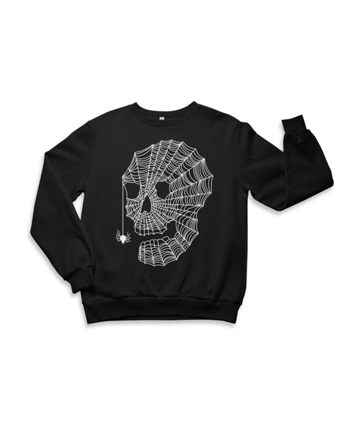 Load image into Gallery viewer, Unisex Spiderweb Skull Sweatshirt
