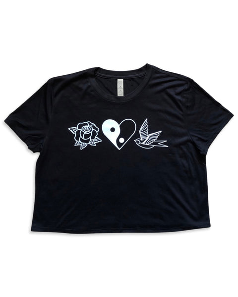 Load image into Gallery viewer, Tattoo Flash Graphic Crop Top