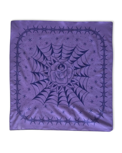 Load image into Gallery viewer, Purple Rose Tattoo Bandana