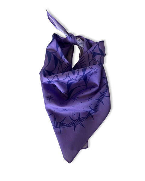Load image into Gallery viewer, Purple Rose Tattoo Bandana