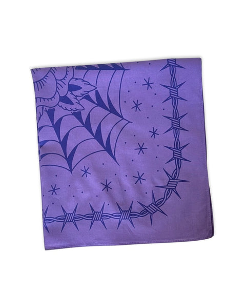 Load image into Gallery viewer, Purple Rose Tattoo Bandana