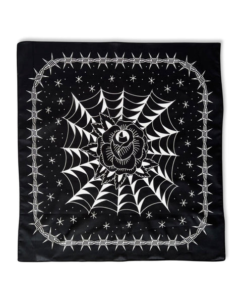 Load image into Gallery viewer, Black Rose Tattoo Bandana