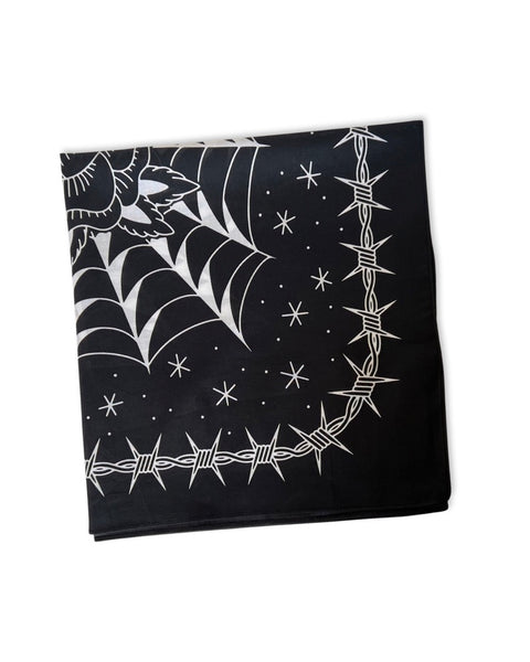Load image into Gallery viewer, Black Rose Tattoo Bandana