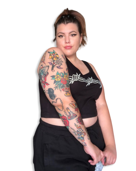 Load image into Gallery viewer, Barbed Wire Cropped Tank Top