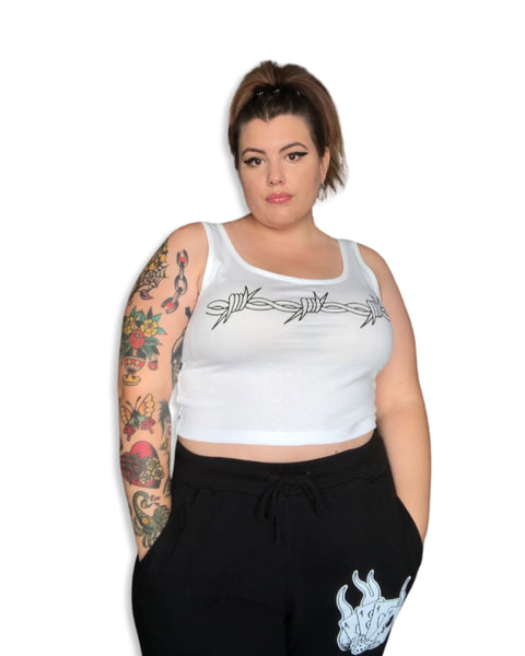 Load image into Gallery viewer, Barbed Wire Cropped Tank Top
