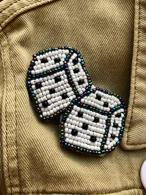 Pair of Dice Beaded Pin
