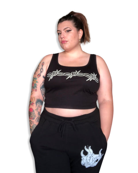 Load image into Gallery viewer, Barbed Wire Cropped Tank Top