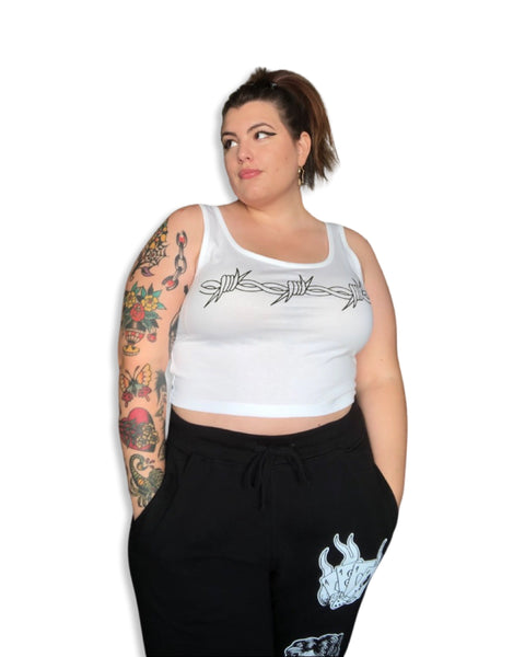 Load image into Gallery viewer, Barbed Wire Cropped Tank Top