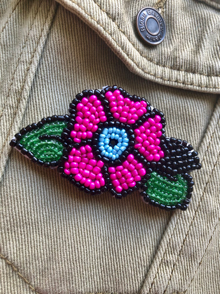 Load image into Gallery viewer, Tattoo Flower Beaded Pin