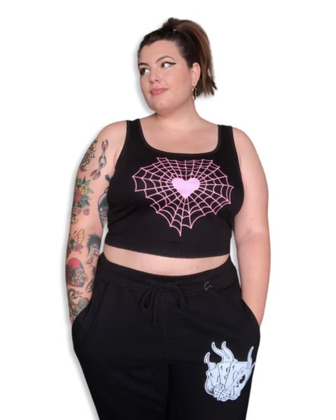Load image into Gallery viewer, Heartweb Cropped Tank Top