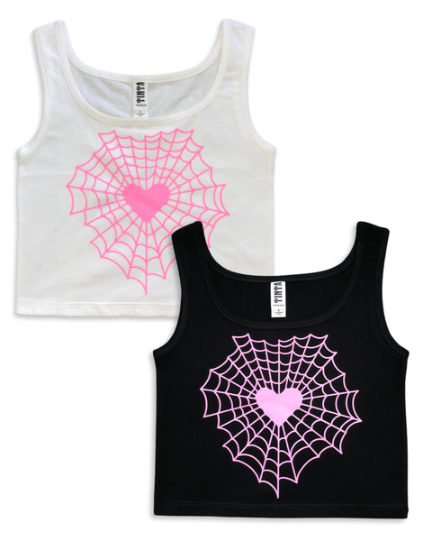 Load image into Gallery viewer, Heartweb Cropped Tank Top