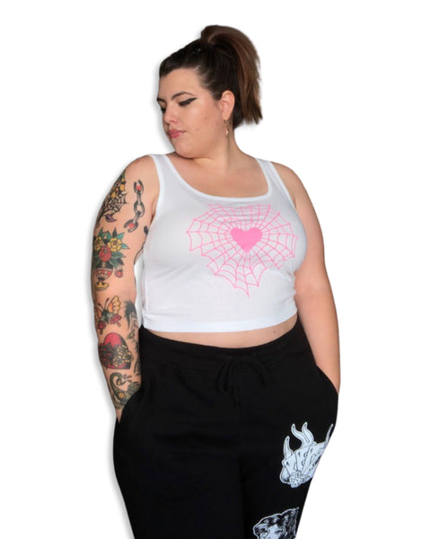 Load image into Gallery viewer, Heartweb Cropped Tank Top
