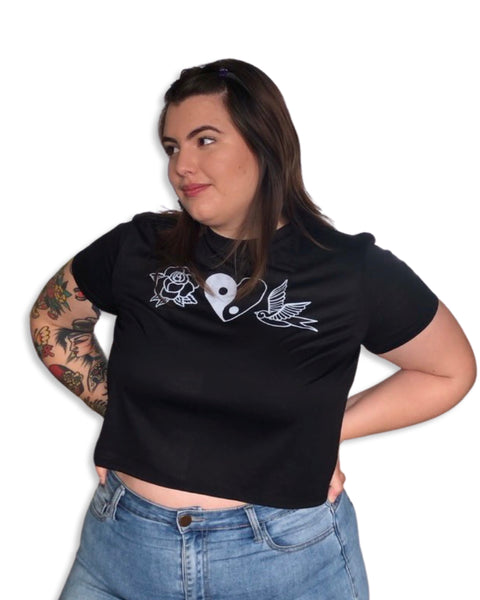 Load image into Gallery viewer, Tattoo Flash Graphic Crop Top