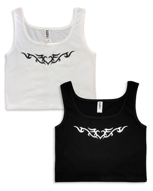 Heart Tattoo Cropped Tank Top