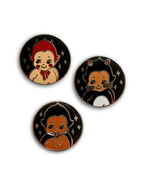 Load image into Gallery viewer, Halloween Kewpies Enamel Pin Set
