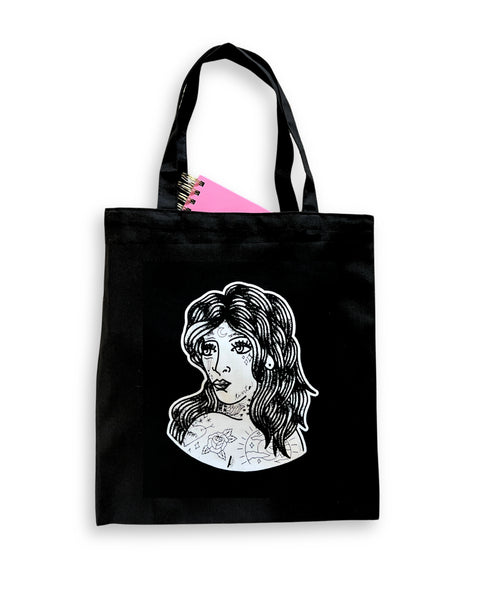 Load image into Gallery viewer, Tattooed Lady Tote Bag
