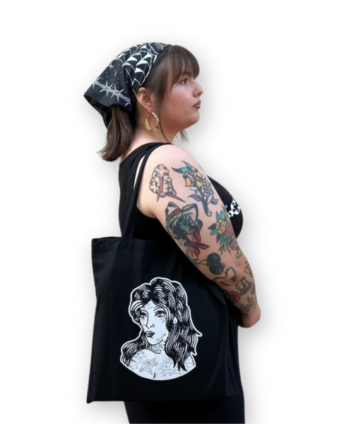 Load image into Gallery viewer, Tattooed Lady Tote Bag
