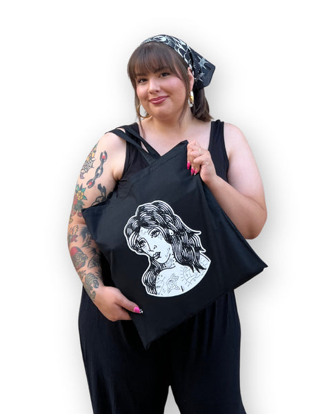 Load image into Gallery viewer, Tattooed Lady Tote Bag
