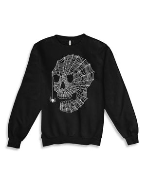 Unisex Spiderweb Skull Sweatshirt