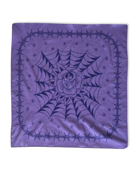 Load image into Gallery viewer, Purple Rose Tattoo Bandana
