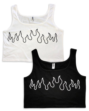 Flame Cropped Tank Top