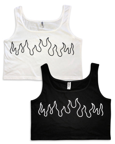 Load image into Gallery viewer, Flame Cropped Tank Top
