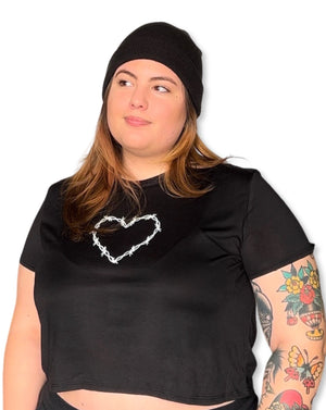 Barbed Wire Heart Graphic Crop Top