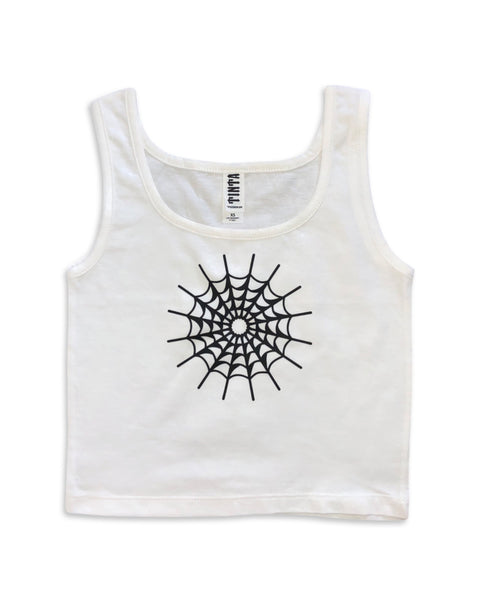 Load image into Gallery viewer, Spiderweb Cropped Tank Top
