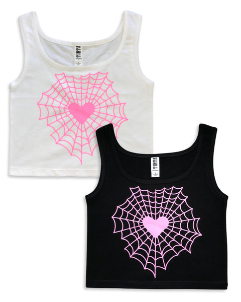 Load image into Gallery viewer, Heartweb Cropped Tank Top
