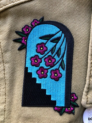 Flower Portal Iron-On Embroidered Patch